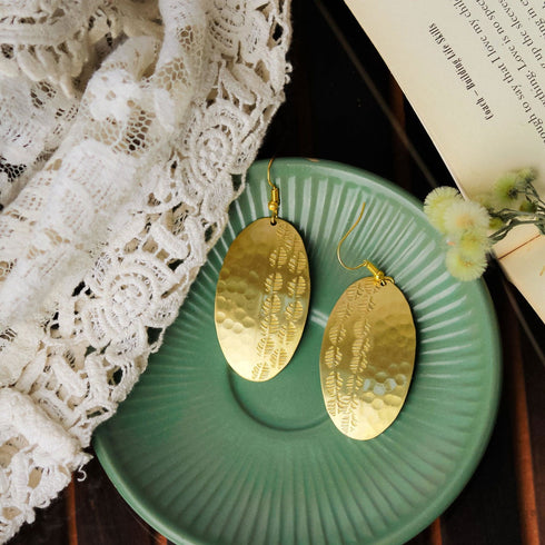 Oval Hammered Earrings - The Earth Store - Fashion Accessories